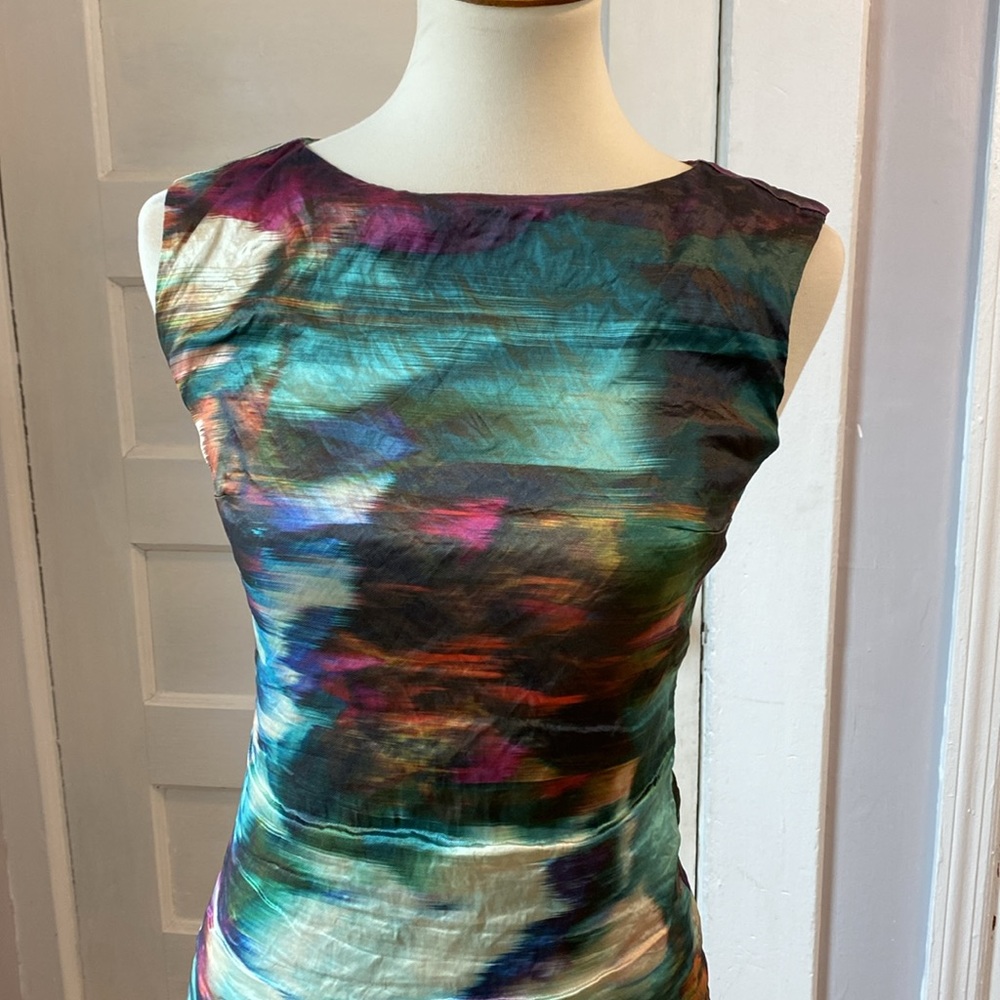 Nicole Miller Motion Blur Metallic Midi Dress, Size 2 - Picture 4 of 17